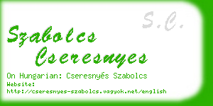 szabolcs cseresnyes business card