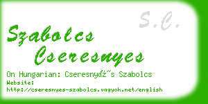 szabolcs cseresnyes business card